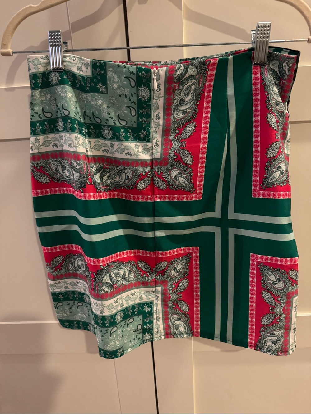 Emerald & Fuchsia Paisley Bandana Mini Skirt